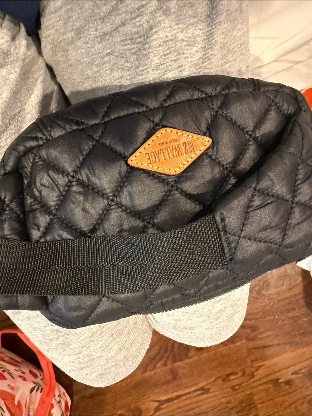 MZ Wallace Black Quilted Sling Satchel